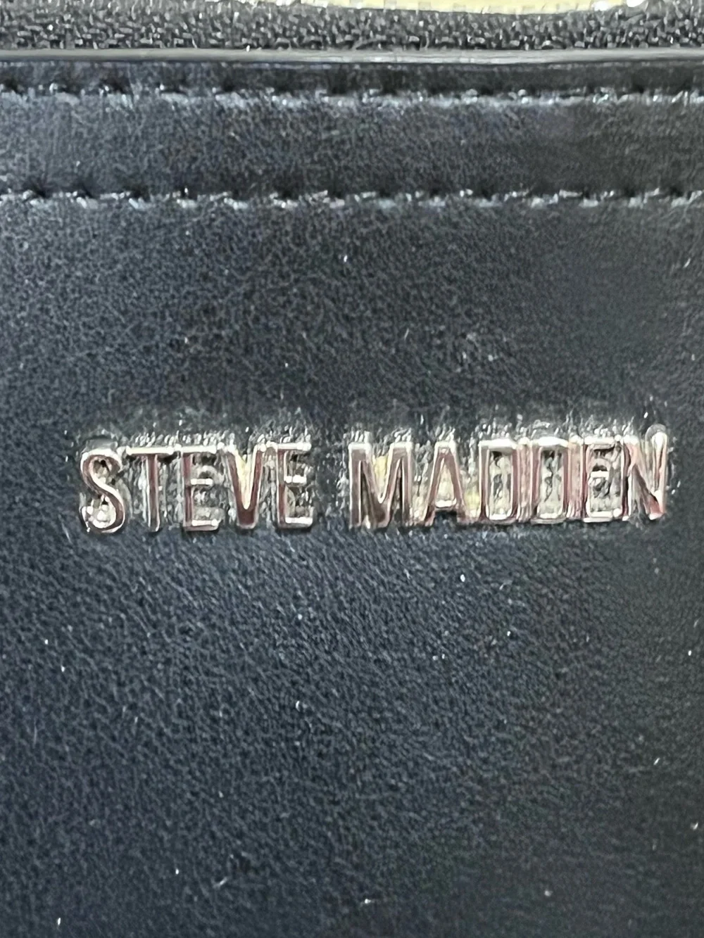 Steve Madden Black Crossbody with Silver Chain Strap